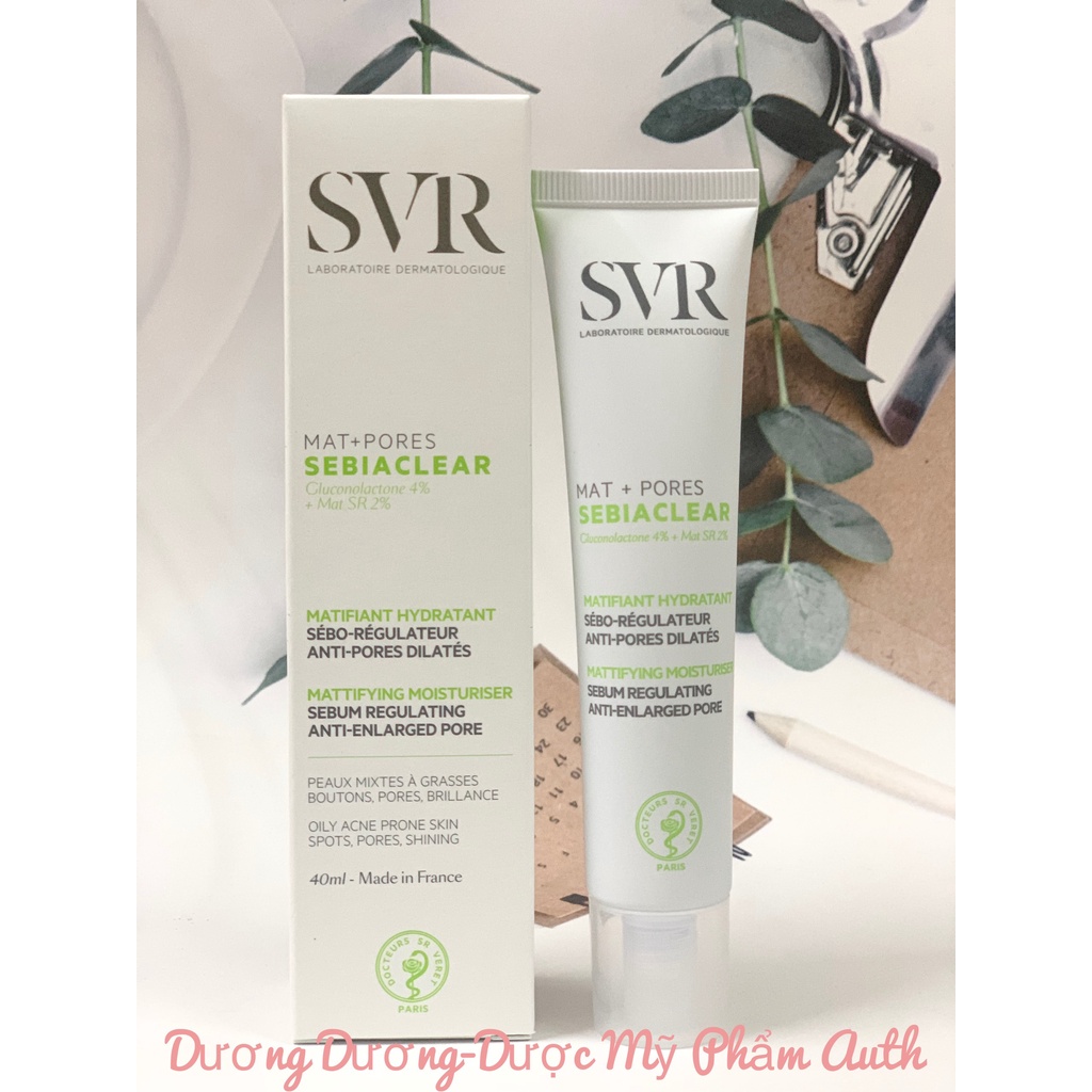 Kem dưỡng kiềm dầu, giảm mụn, thu nhỏ lỗ chân lông SVR Active Sebiaclear Mat + Pores Gel 40ml