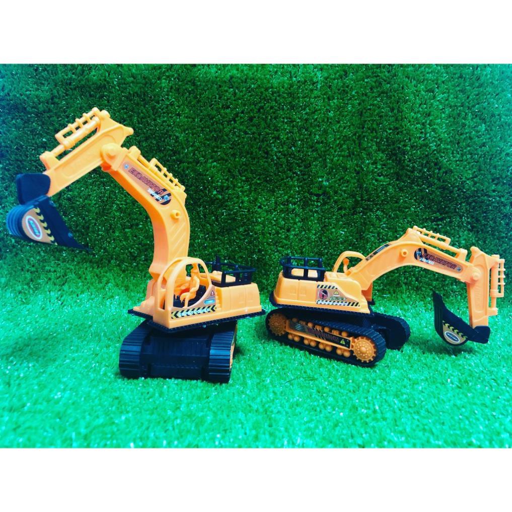 Đồ chơi xe xúc, xe cần cẩu bằng nhựa màu cam cho bé