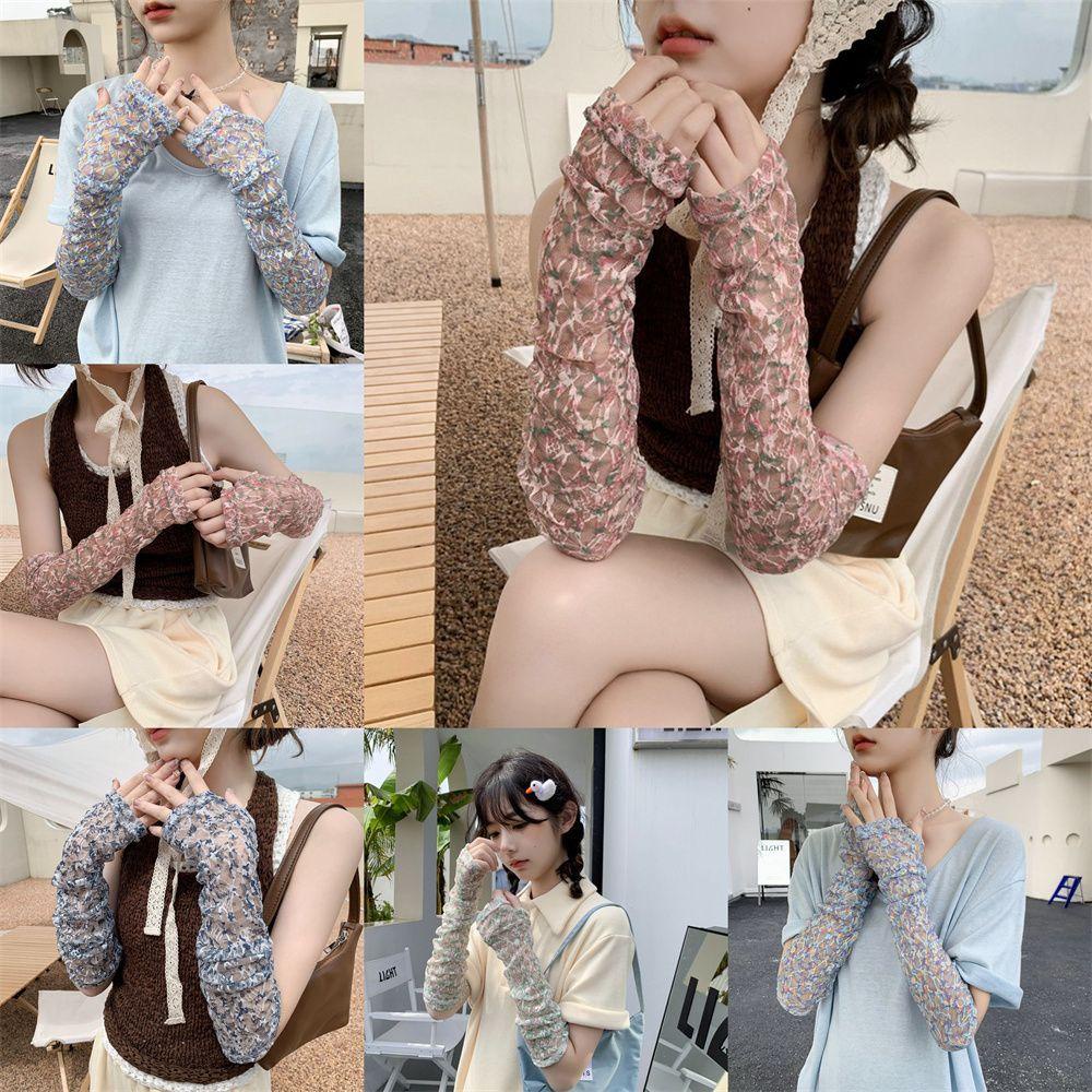 MUVAKO Găng Tay Chống Nắng Và Tia UV Bằng Lụa Lạnh Dáng Rộng Dành Cho Bạn Nữ Lái Xe Thể Thao Ngoài