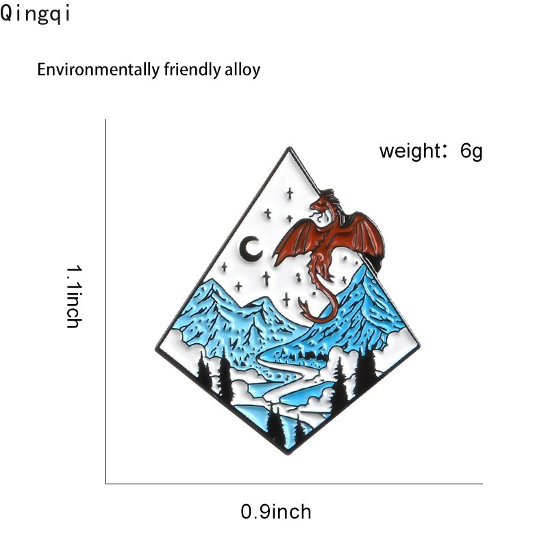 Ghim cài áo Miss Zoe tráng men hình rồng mặt trăng cho bạn bè