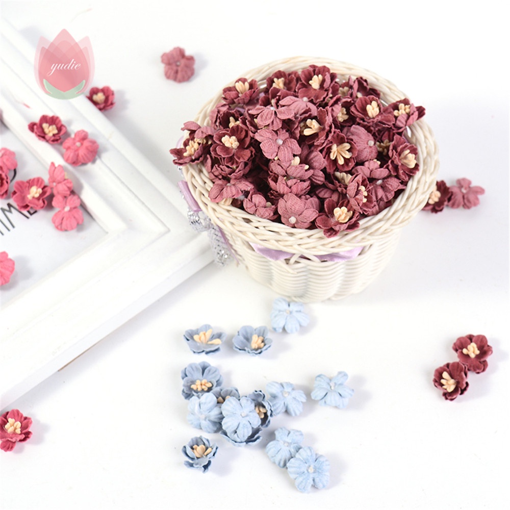 Set 20 Bông Hoa Hồng Giả 2cm Trang Trí Tiệc Cưới / Sân Vườn