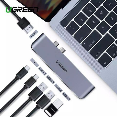 Cáp Chuyển USBC Sang HDMI+ 3 USB 3.0 + USBC + PD Chính hãng Ugreen 50963