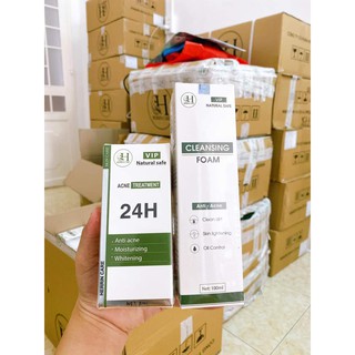 BỘ 2 SẢN PHẨM SẠCH MỤN 24H HERRIN CARE