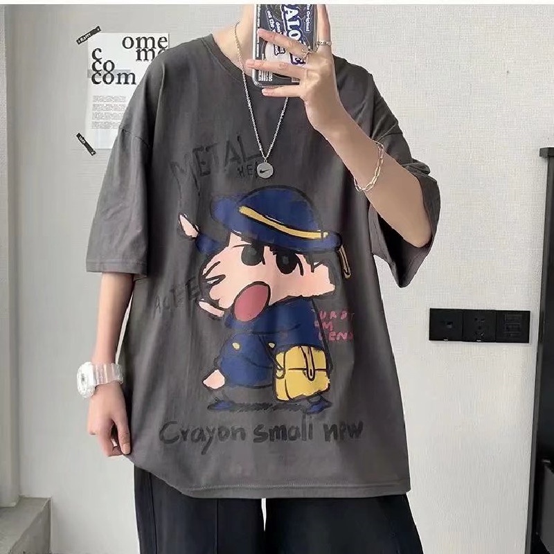 Áo Thun Dáng Rộng In Họa Tiết Hoạt Hình Phong Cách Nhật Bản Thời Trang Mùa Hè Cho Nam