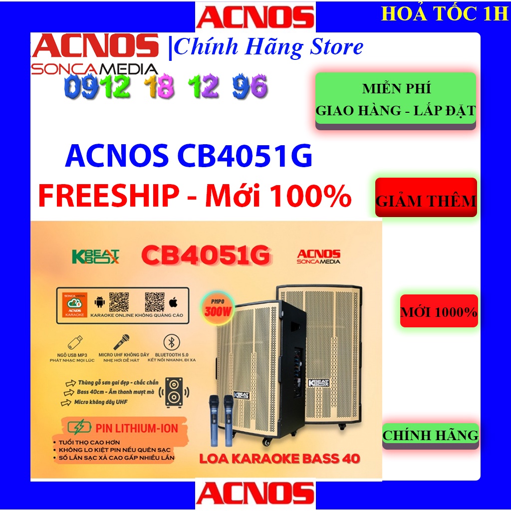 Loa kéo ACNOS CB4051G, Hàng chính hãng