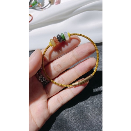 Dây thép đủ màu  khóa vàng bấm chốt- khóa dây kéo