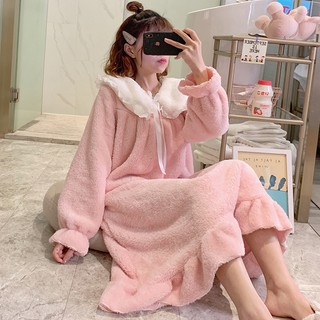 Váy ngủ tiểu thư lông cừu siêu xinh siêu ấm (ảnh thật ở cuối)