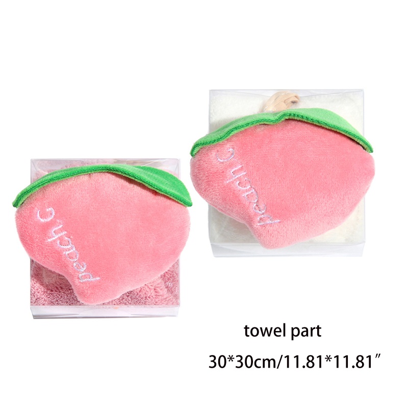 Khăn Lông Cừu San Hô Hình Trái Đào 12x12 Inch