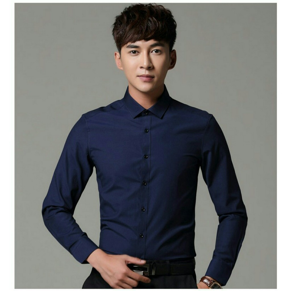 Áo Sơ mi Nam BIGSOP CT01 dài tay xanh đen