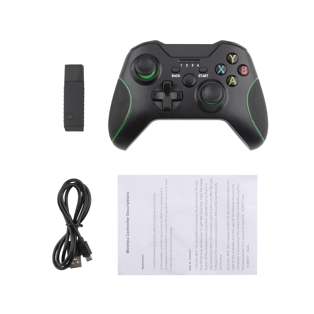 Tay Cầm Chơi Game không dây Xbox One Có Rung -Tay cầm không dây 2.4G cho PC, Laptop, Điện Thoại Android, Android Tivi