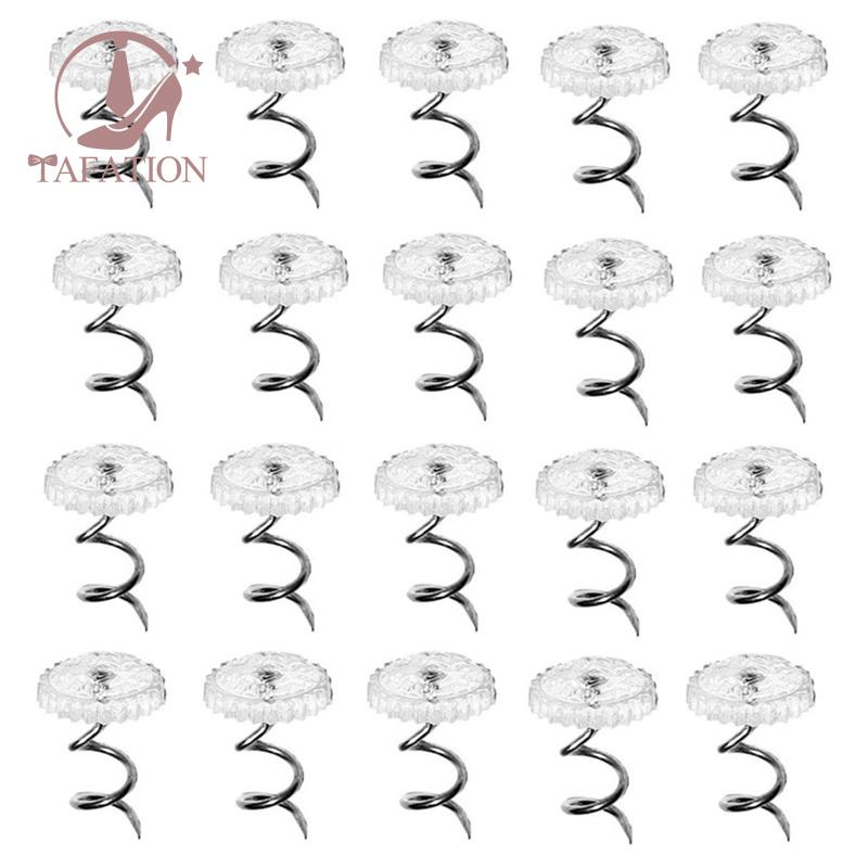 Bộ 100 nút ghim cố định vải bọc / khăn trải bàn chống trượt / chân váy nệm đầu xoắn màu trong suốt