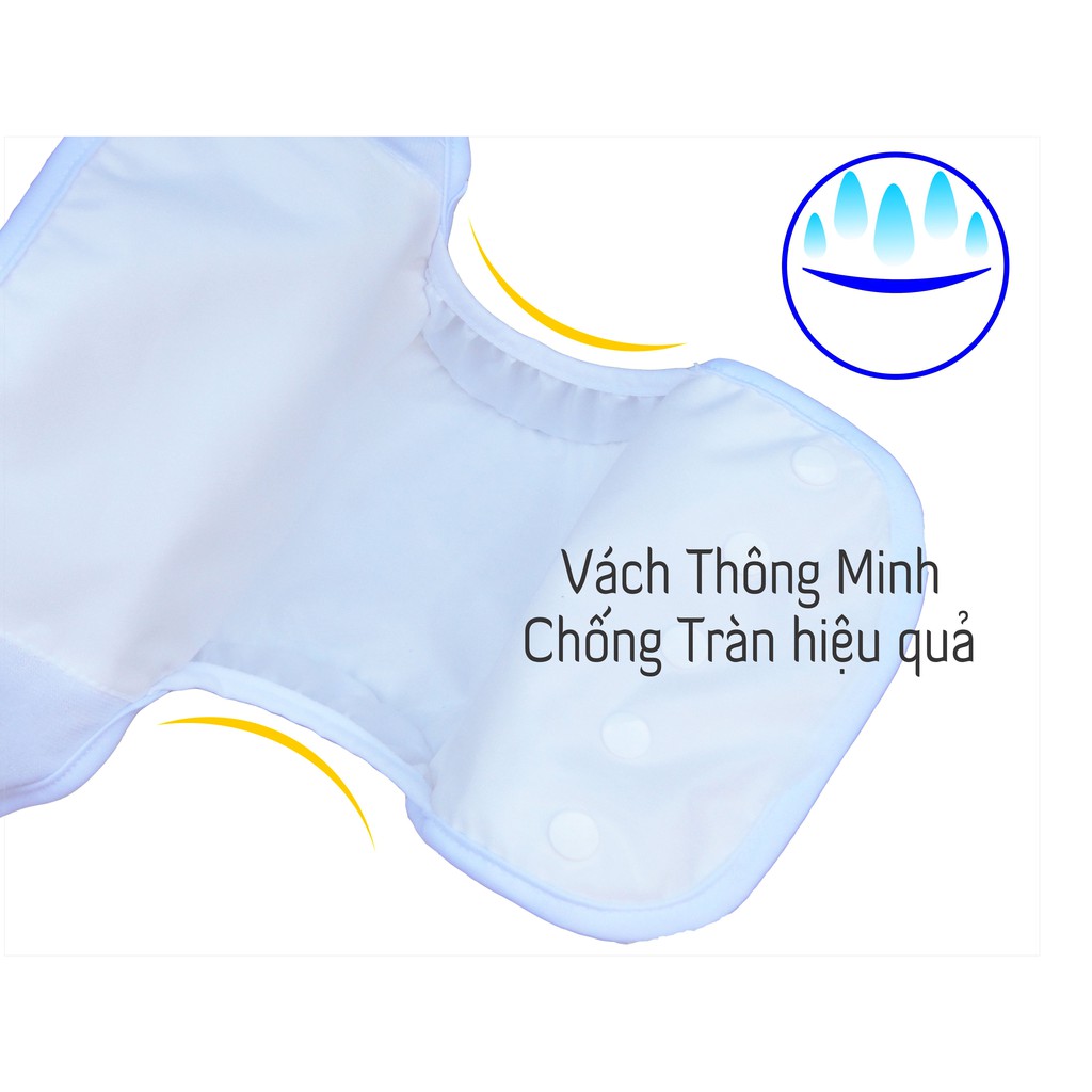 Tã bỉm vải chống thấm Babu Nature 3-20kg M L chống tràn tuyệt đối.