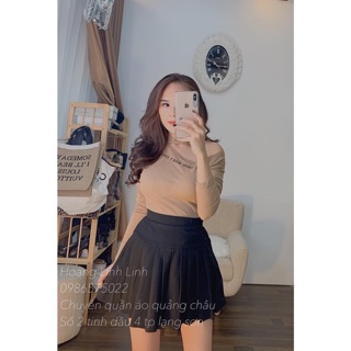 Áo phông giấy lệch vai (2 màu ảnh thật)