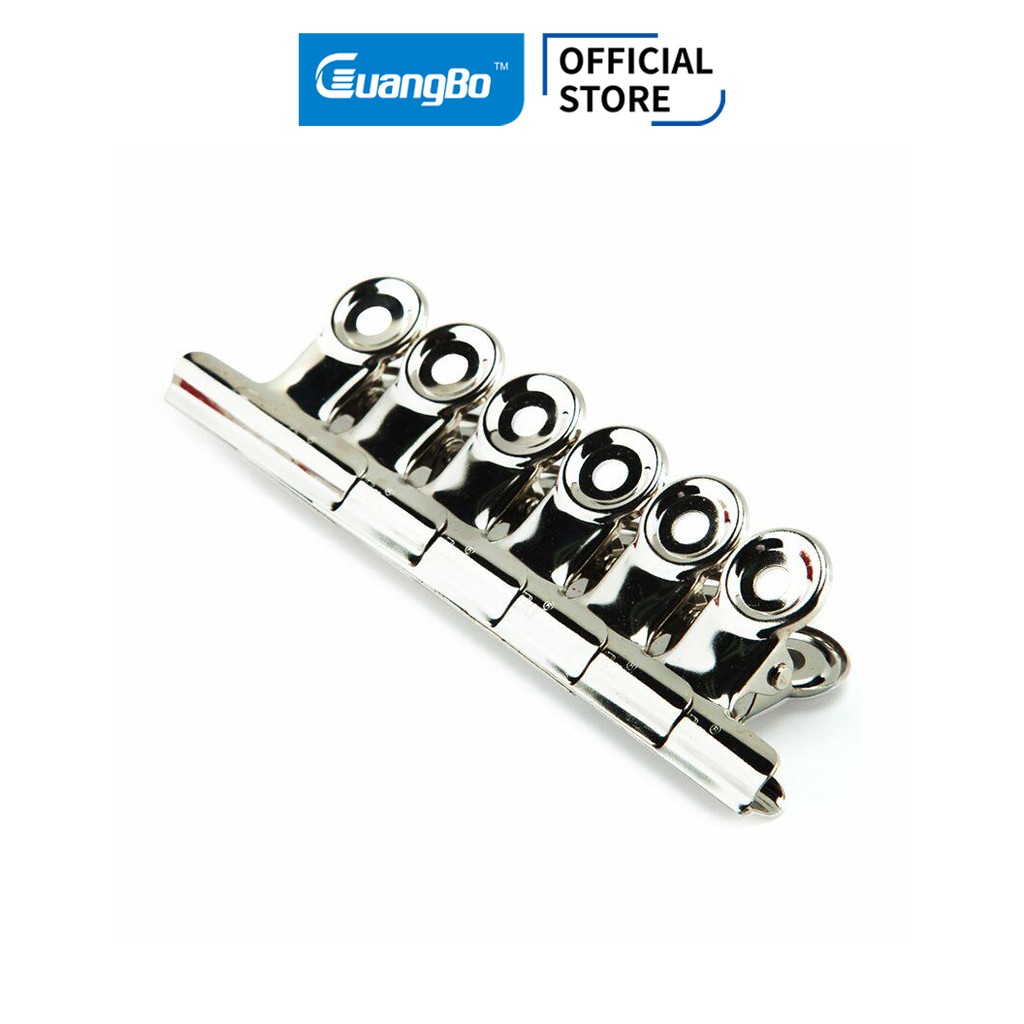 Vỉ 6 kẹp inox 38 mm Guangbo PJ5204