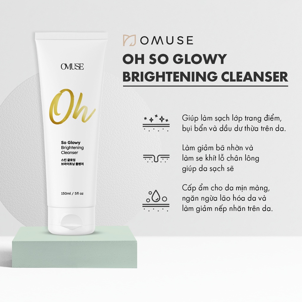 Bộ sản phẩm dưỡng trắng toàn diện OMUSE Oh So Glowy Brightening set