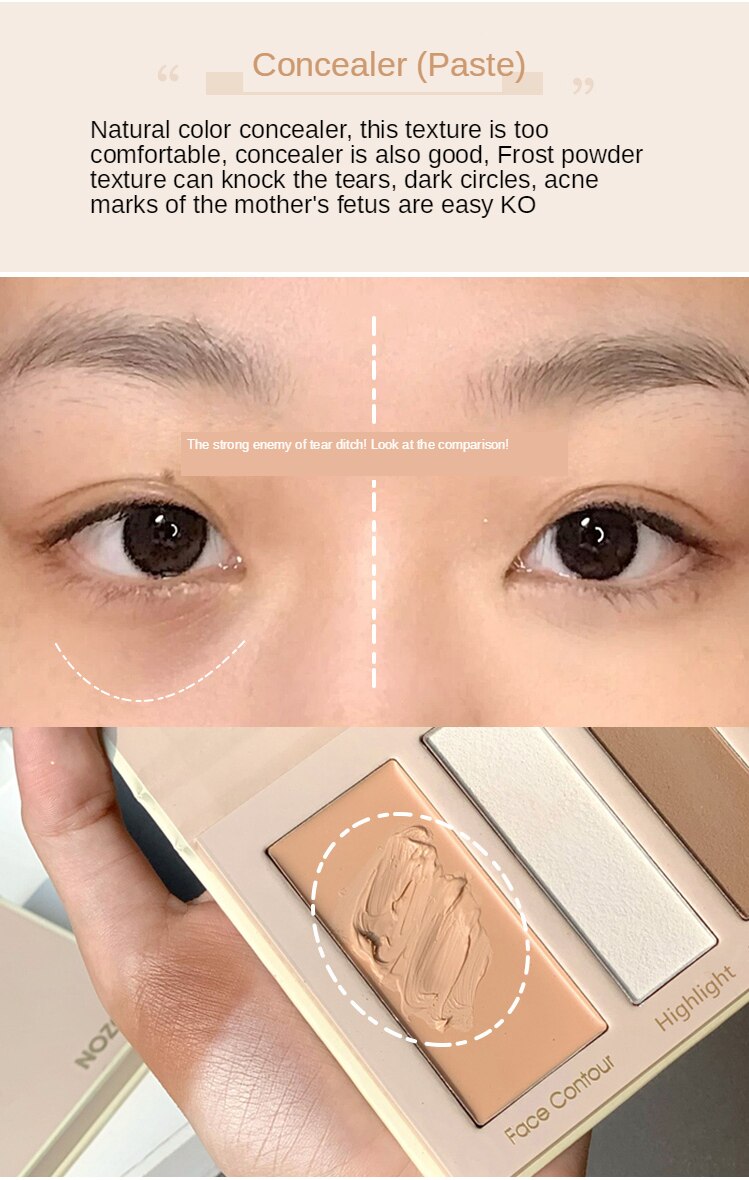 [Hàng mới về] Bảng phấn đánh khối 4 màu kiêm che khuyết điểm kết hợp | BigBuy360 - bigbuy360.vn