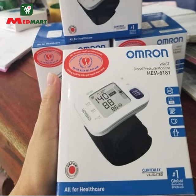 Máy Đo Huyết Áp Cổ Tay OMRON HEM-6181 [Chính Hãng Nhật Bản], Bảo Hành 5 Năm - Medmart