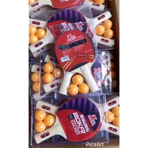 Bộ 2 vợt bóng bàn BOKAI BK 16 -Tặng kèm 3 quả bóng ( Hàng đẹp )