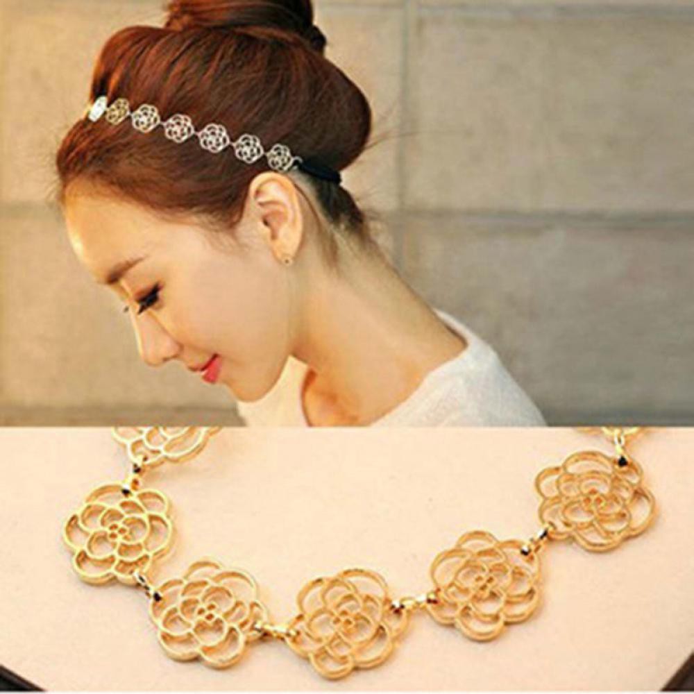💥FOLLOW TẶNG 3K💥HÀNG CÓ SẴN💥 Băng đô cài tóc thiết kế dây kim loại mạ vàng hình hoa hồng có dây 💥CHỌN MẪU💥VOUCHER 100K💥