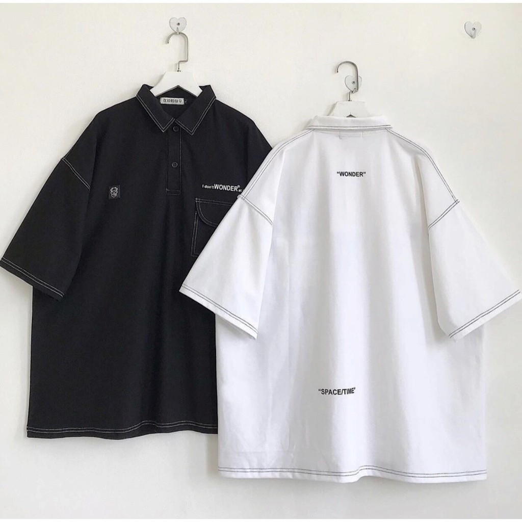 Áo Thun POLO CON BÒ CHỈ NỔI Nam Nữ Ulzzang Unisex 1hitshop | BigBuy360 - bigbuy360.vn