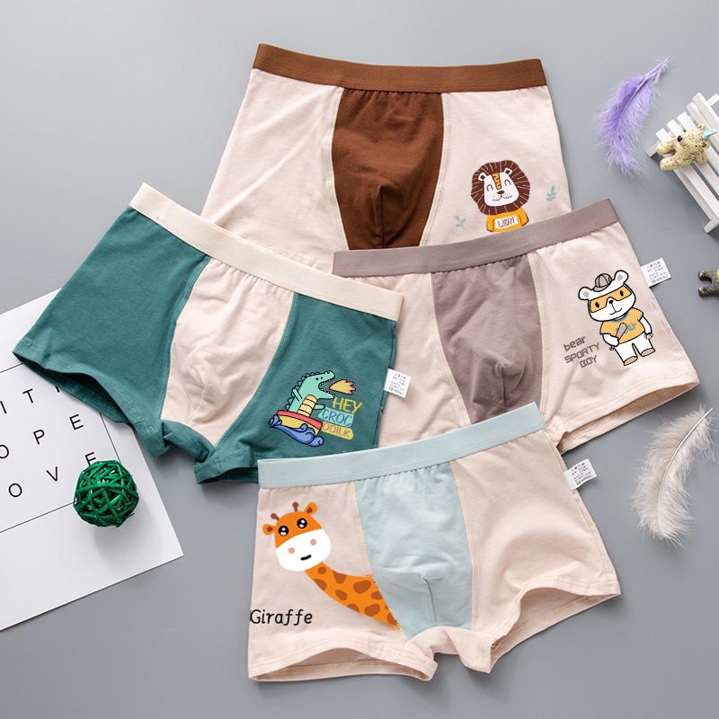 Quần Lót Boxer Cotton Họa Tiết Hoạt Hình Phong Cách Mới Cho Bé Trai