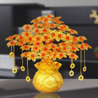 Cây kim tiền phát tài,phát lộc đế túi tiền 7 cành trang trí trong nhà ngày tết,hàng chuẩn Phuzinshop