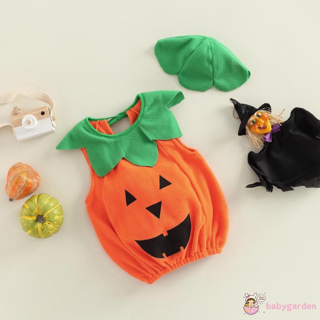 Áo Tank Top Sát Nách + Nón Phong Cách Halloween Đáng Yêu Cho Bé 0-3 Tuổi