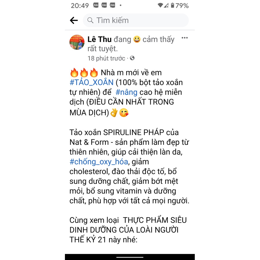 [100% bột tảo xoắn tự nhiên] Tảo xoắn SPIRULINE PHÁP