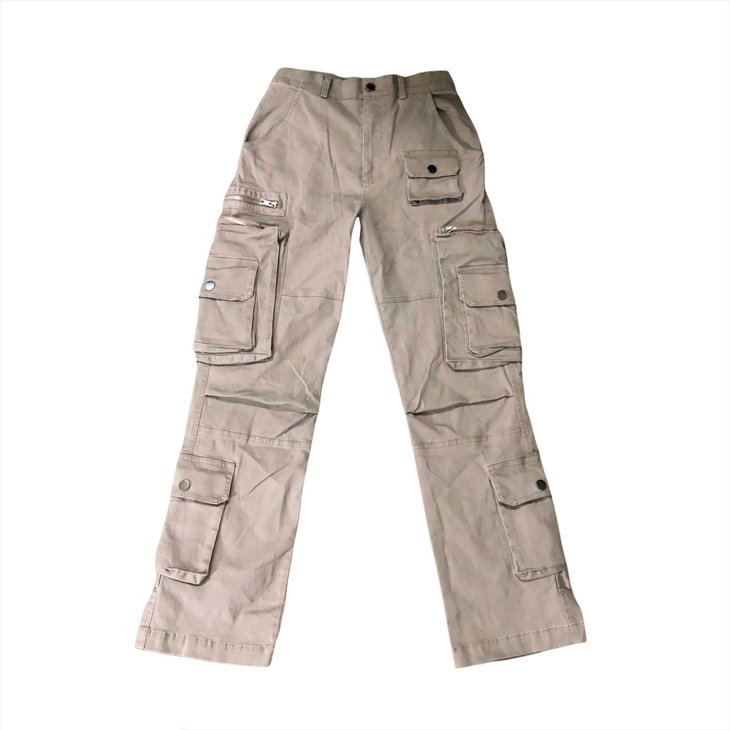 Quần túi hộp Unisex Cargo Pants màu nâu tan phong cách Streetwear