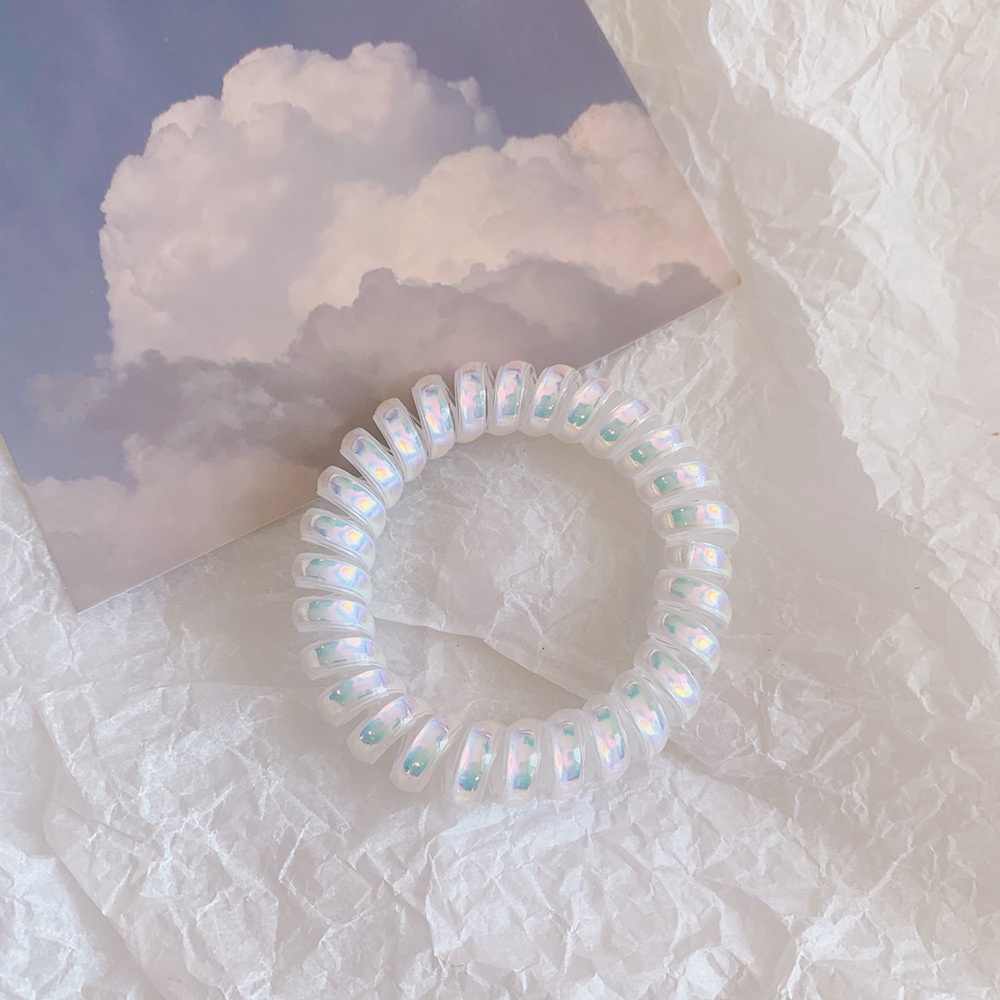Dây cột tóc lò xo hologram, buộc tóc nữ đẹp trong suốt đơn giản dễ thương Minn Collection