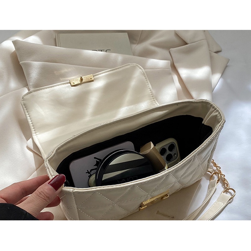 Túi Đeo Chéo Dáng Vuông Nhỏ Màu Trơn Thời Trang Cho Nữ