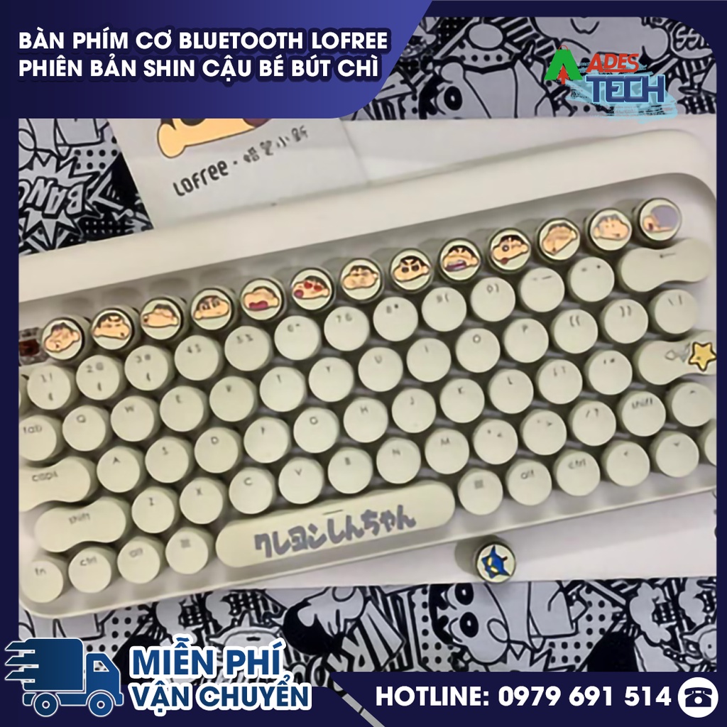 Bàn phím cơ Bluetooth Lofree phiên bản Shin cậu bé bút chì - Bảo Hành 12 Tháng