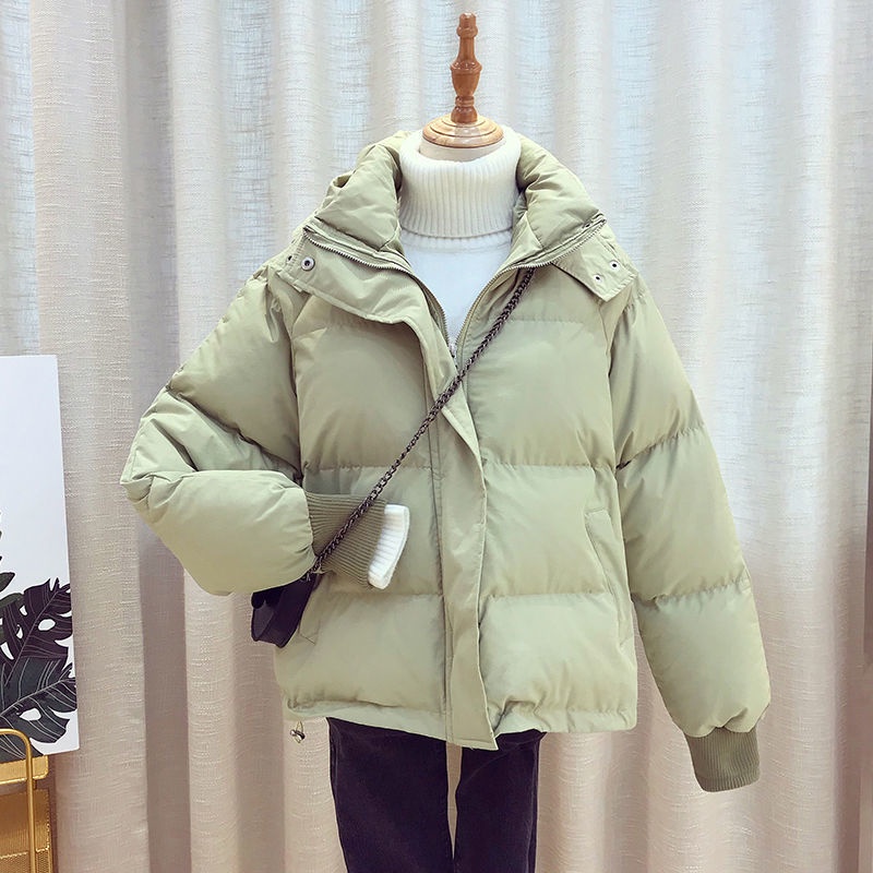 Áo khoác phao cotton dáng rộng phong cách Hàn Quốc thời trang mùa đông cho nữ