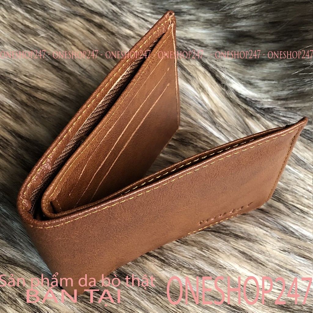 Ví nam chuẩn đẹp, da bò thật nguyên miếng A168V