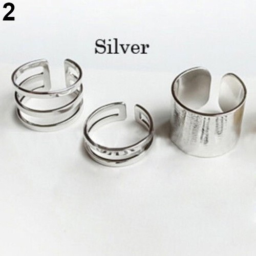 Set 3 nhẫn hợp kim kiểu hở độc đáo thời trang cho nữ
