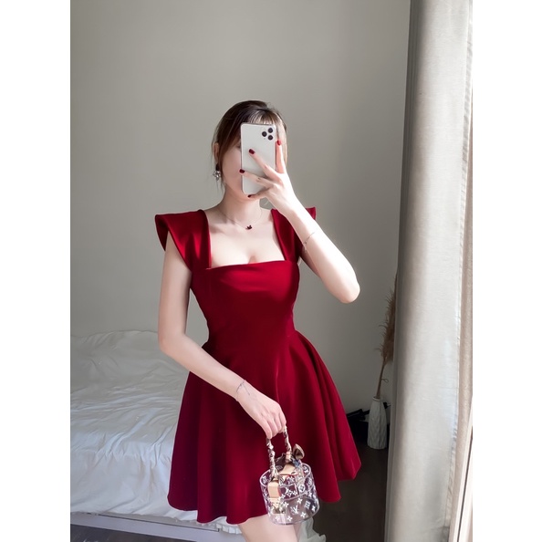 Váy nữ dự tiệc đỏ nhung thiết kế Redvelvet Dress JOLIE LOFT, đầm dáng ngắn sang trọng đi chơi