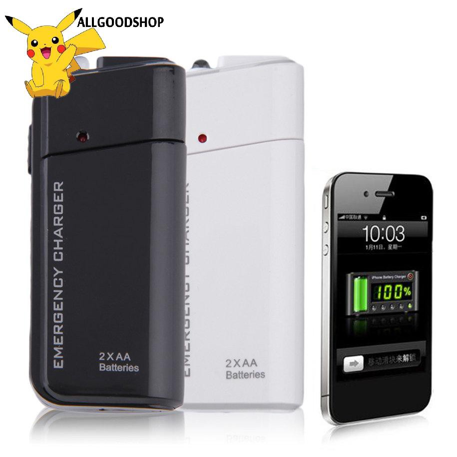 111all} Universal USB Emergency Portable 2 AA Battery Power Charger for Mobile Phones