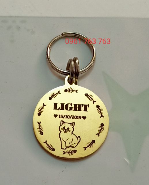 Bảng tên chó mèo khắc nội dung theo yêu cầu