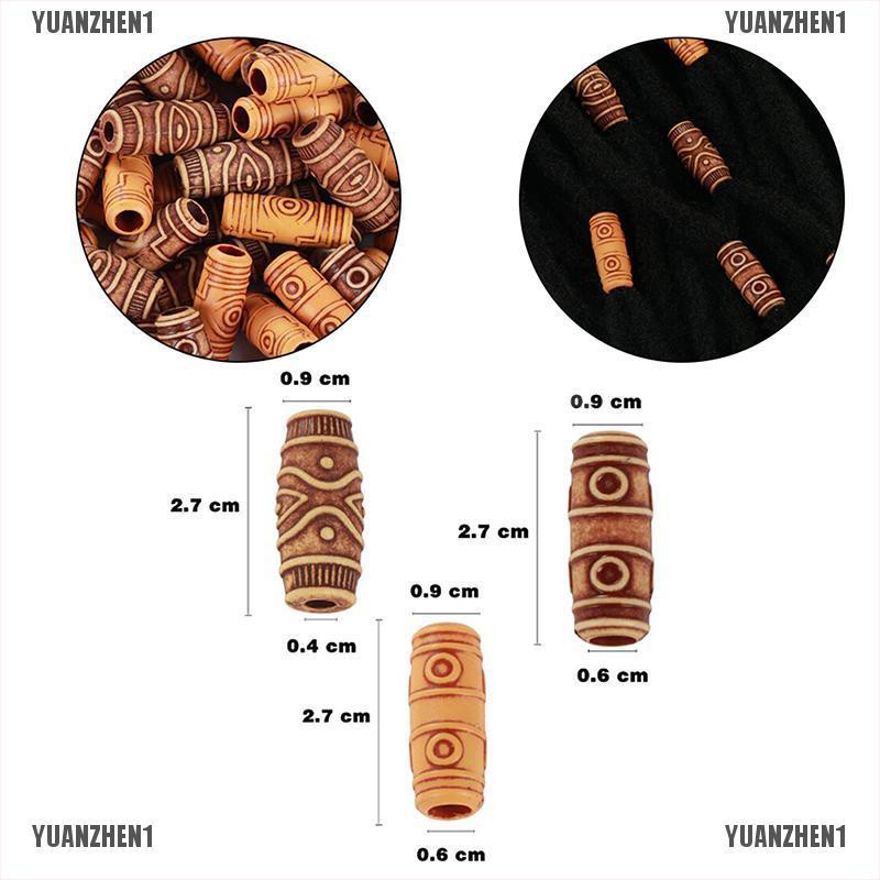 [YUANZHEN1] Set 10 Hạt Gỗ Bện Tóc Nối Dài