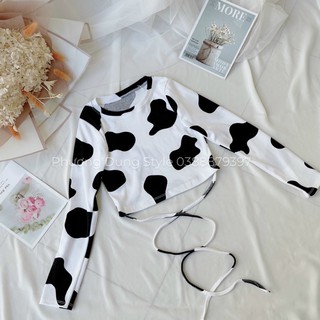 [Ảnh thật] ÁO THUN CROPTOP BÒ SỮA NÈ