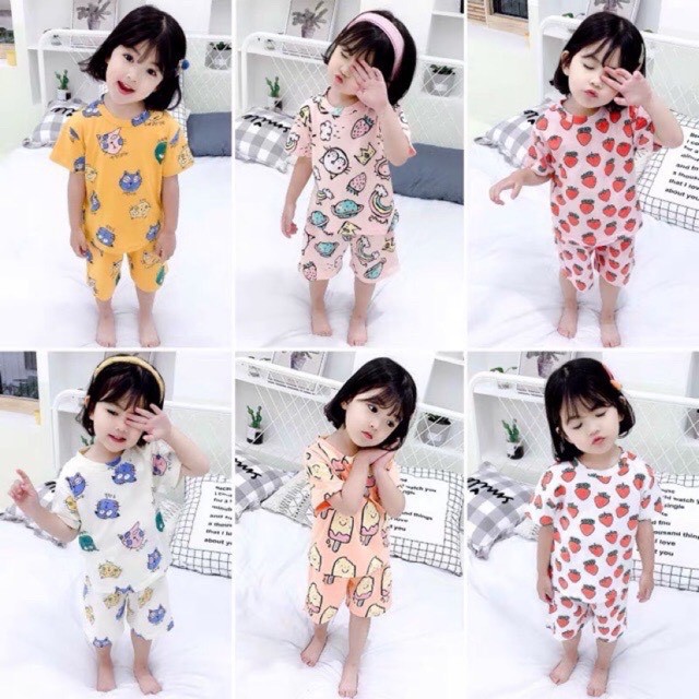 Bộ hè bé gái - Hình Dễ Thương Cho Bé Gái QATE 210 Xuất Hàn 8-18kg