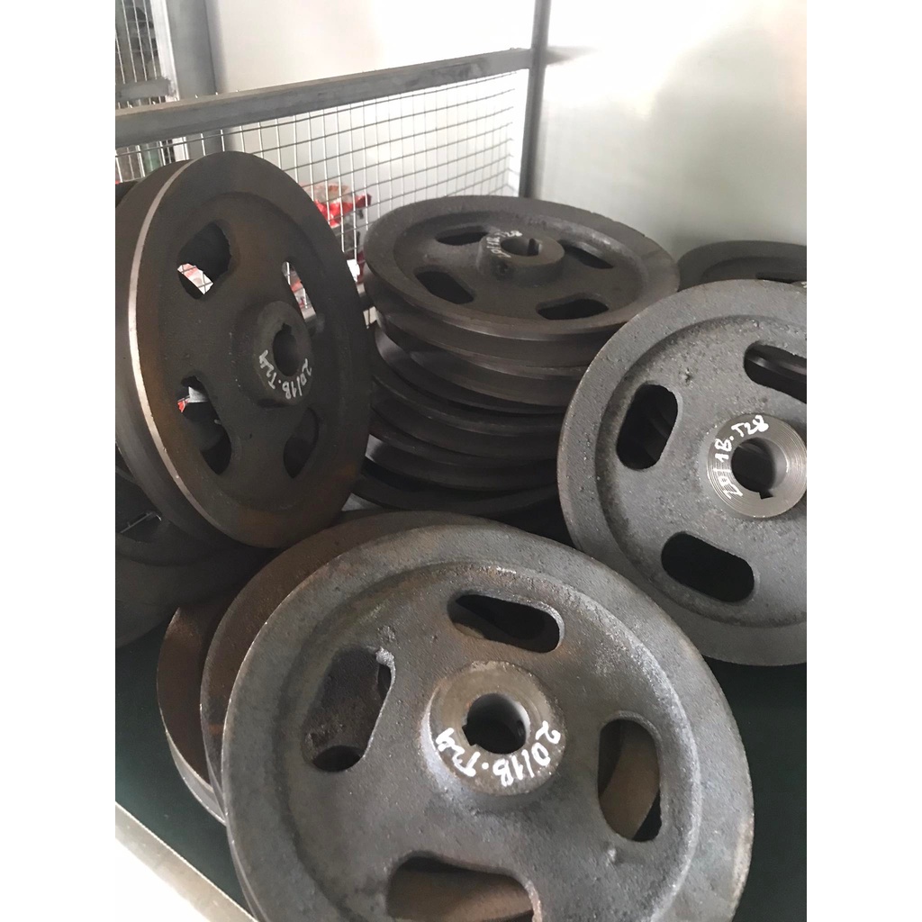 BuLy Gang 200mm 1 Rãnh B lỗ trục 24 - 28 Bánh Xe Cao Su BL200/2B