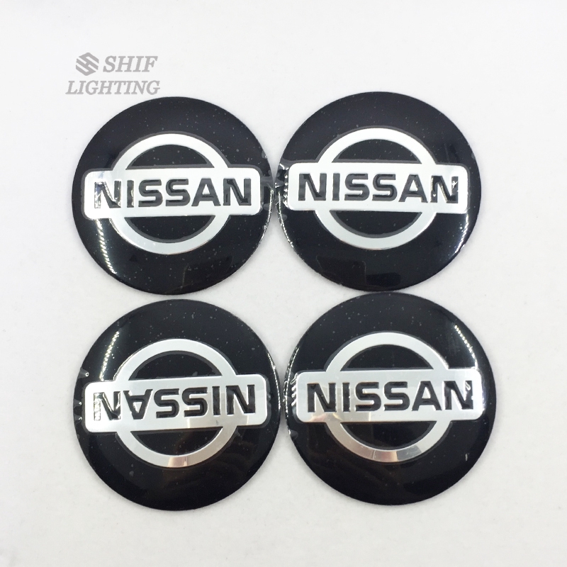 Set 4 nắp gắn trung tâm bánh bánh xe hình logo NISSAN 56mm