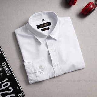 Sơ Mi Nam Trắng Trơn Hàng VNXK [Vải Cotton Lụa Cao Cấp]