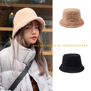 MŨ BUCKET Bông xù - Nón Bông Gấu mùa đông du lịch