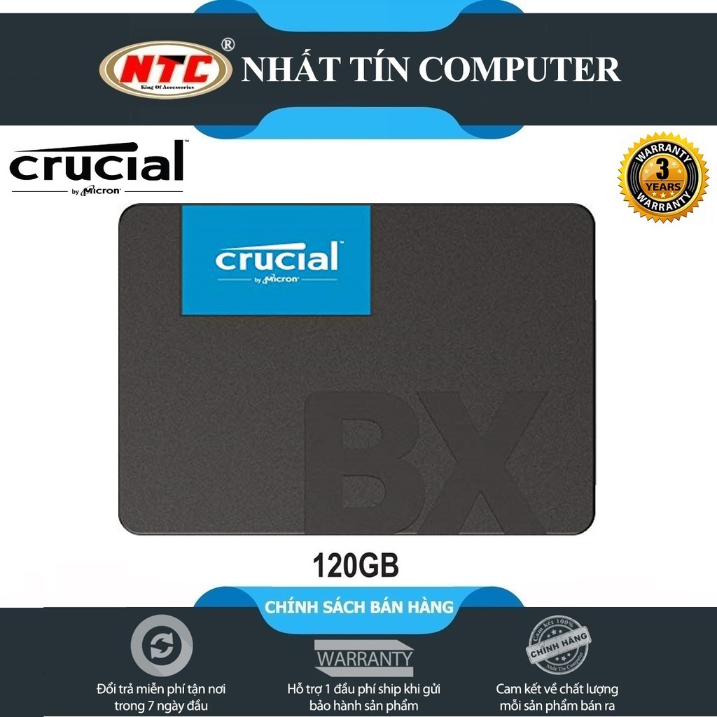 Ổ cứng SSD gắn trong Crucial BX500 3D NAND SATA III 2.5 inch 120GB R540MB/s W500GB/s | BigBuy360 - bigbuy360.vn