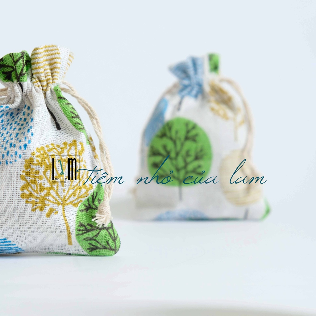Túi vải rút nhỏ, túi mini đựng tai phone hoặc mĩ phẩm khi đi du lịch