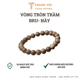 Vòng tay đơn trầm hương nam nữ 8mm 12mm 14mm 16mm Brunay mùi thơm ngọt nồng Thành Tín Trầm Hương 003