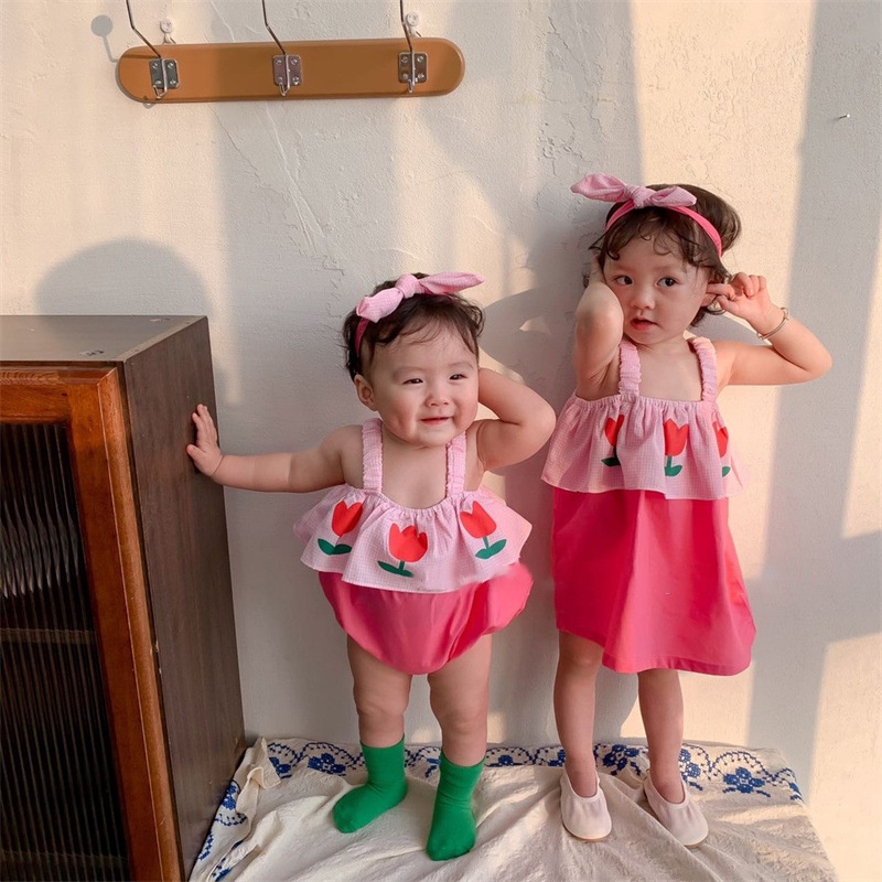 Đầm Hoa Tulip Xinh Xắn Cho Bé Gái