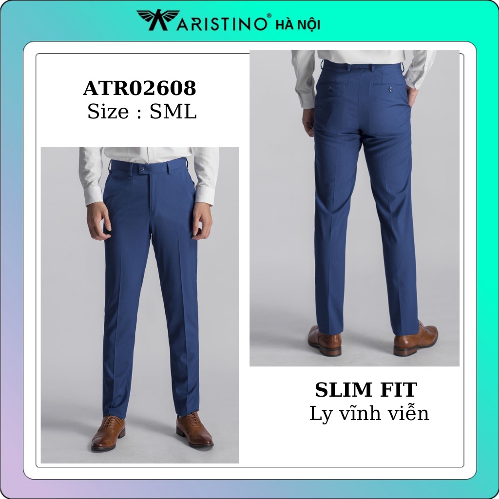 Quần âu nam Aristino ATR02608 Xanh tím than from slim